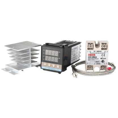 11000W REX-C100 Thermostat + Heat Sink + Thermocouple + SSR-100 DA Solid State Module Intelligent Temperature Control Kit - Components Kits by PMC Jewellery | Online Shopping South Africa | PMC Jewellery | Buy Now Pay Later Mobicred