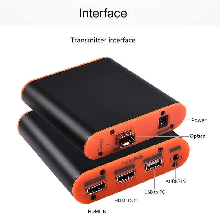 OPT882-KVM HDMI Extender (Receiver & Sender) Fiber Optic Extender with USB Port and KVM Function, Transmission Distance: 20KM (AU Plug) - Amplifier by PMC TechLife | Online Shopping South Africa | PMC TechLife | Buy Now Pay Later Mobicred