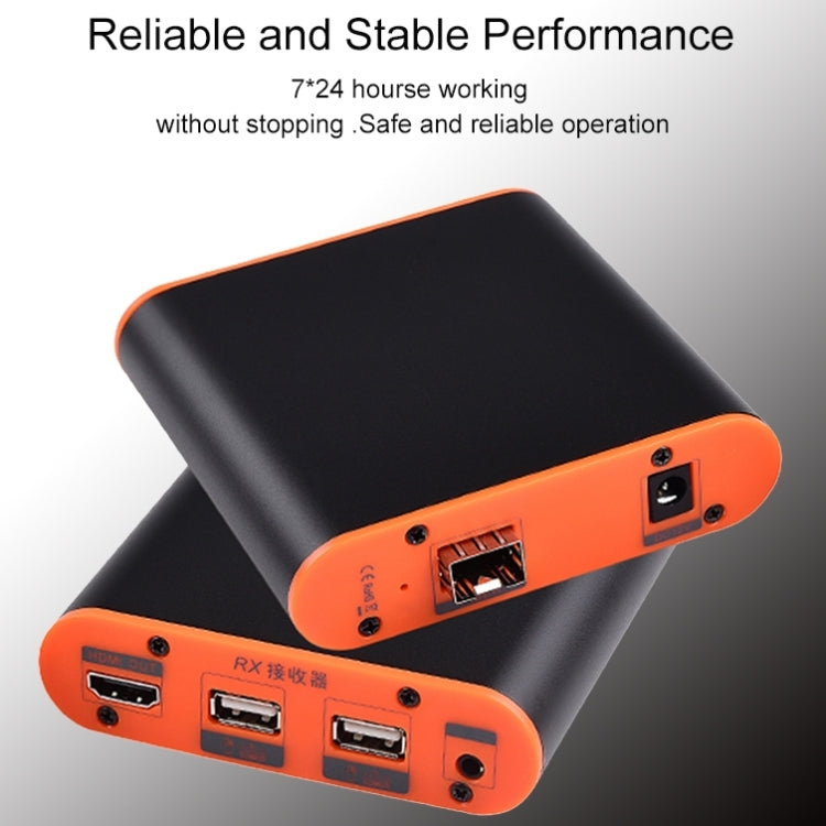 OPT882-KVM HDMI Extender (Receiver & Sender) Fiber Optic Extender with USB Port and KVM Function, Transmission Distance: 20KM (UK Plug) - Amplifier by PMC TechLife | Online Shopping South Africa | PMC TechLife | Buy Now Pay Later Mobicred