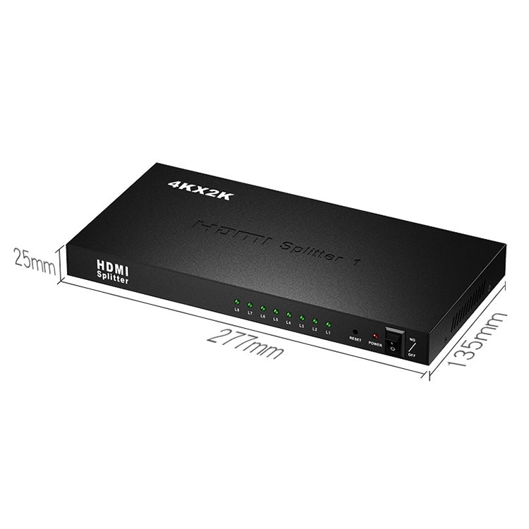 1 x 8 Full HD 1080P HDMI Splitter with Switch, Support 3D & 4K x 2K - Splitter by PMC Jewellery | Online Shopping South Africa | PMC Jewellery | Buy Now Pay Later Mobicred