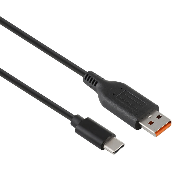 Yoga 3 Interface to Type-C / USB-C Male Power Adapter Charger Cable for Lenovo Yoga 3, Length: About 1.8m (Black) - For Lenovo by PMC Jewellery | Online Shopping South Africa | PMC Jewellery | Buy Now Pay Later Mobicred