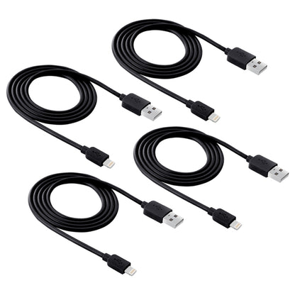 4 PCS HAWEEL 1m High Speed 8 pin to USB Sync and Charging Cable Kit for iPhone, iPad(Black) - Normal Style Cable by PMC Jewellery | Online Shopping South Africa | PMC Jewellery | Buy Now Pay Later Mobicred