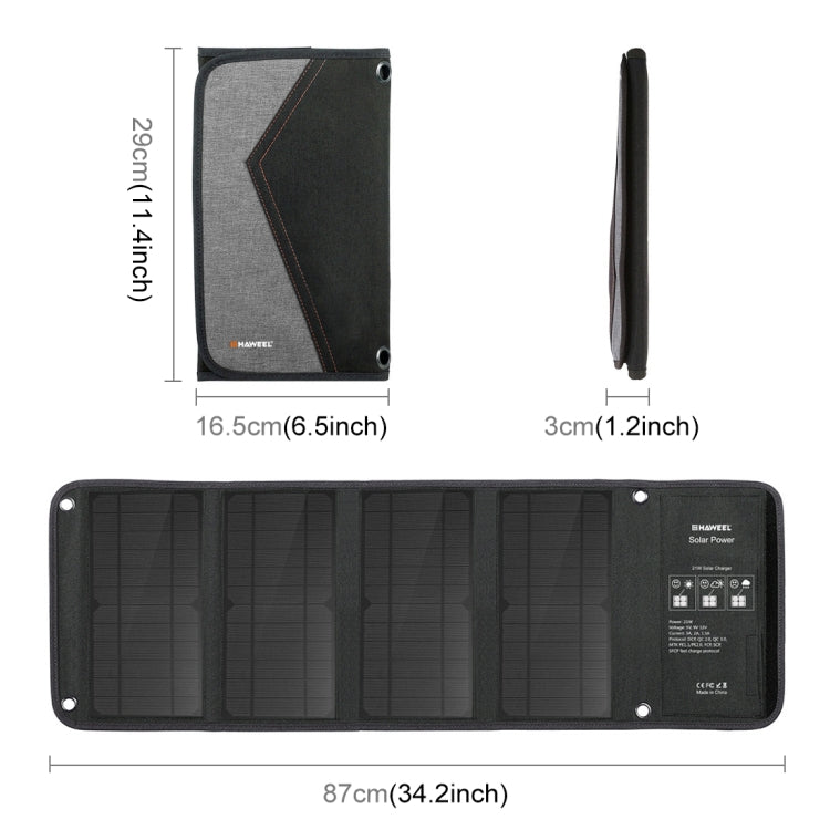 HAWEEL 28W Foldable Solar Panel Charger with 5V 3A Max Dual USB Ports - Charger by HAWEEL | Online Shopping South Africa | PMC Jewellery