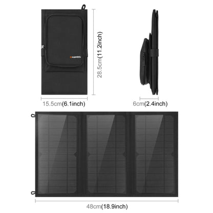 HAWEEL 18W 3 Panels Foldable Solar Panel Charger Bag with 5V / 3.1A Max Dual USB Ports, Support QC3.0 and AFC - Charger by HAWEEL | Online Shopping South Africa | PMC Jewellery | Buy Now Pay Later Mobicred