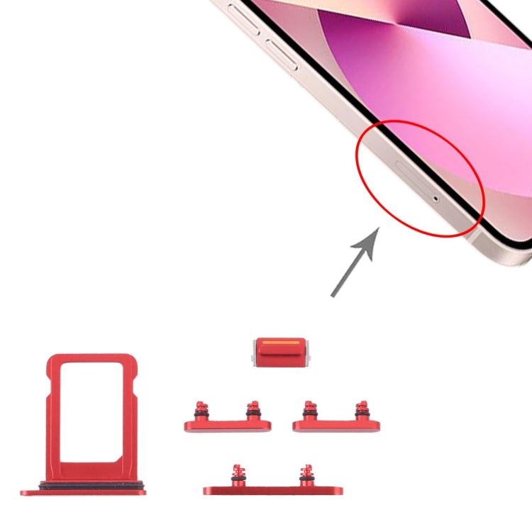 SIM Card Tray + Side Keys for iPhone 13 Mini(Red) - Others by PMc TechLife | Online Shopping South Africa | PMc TechLife | Buy Now Pay Later Mobicred