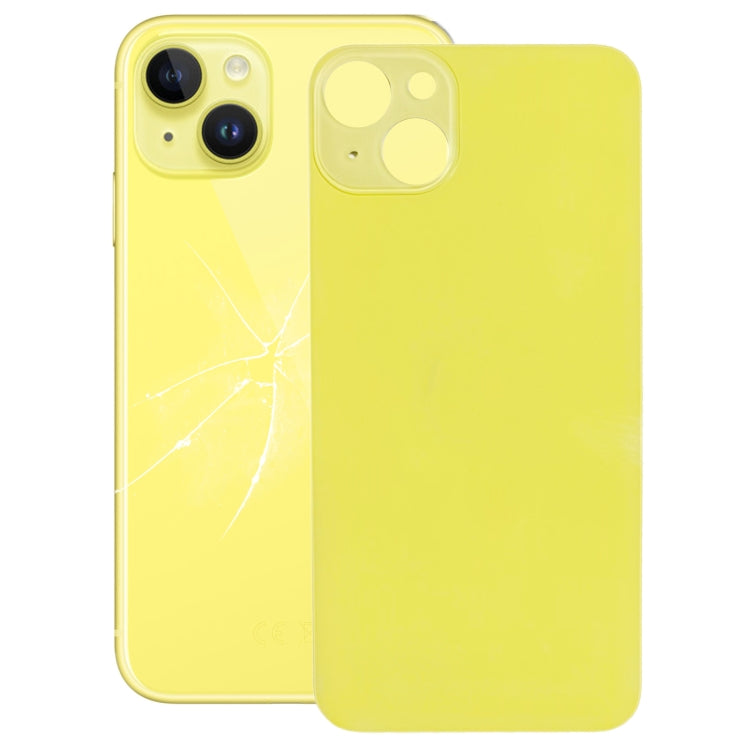 Easy Replacement Big Camera Hole Glass Back Battery Cover for iPhone 14(Yellow) - Back Cover by PMC TechLife | Online Shopping South Africa | PMC TechLife