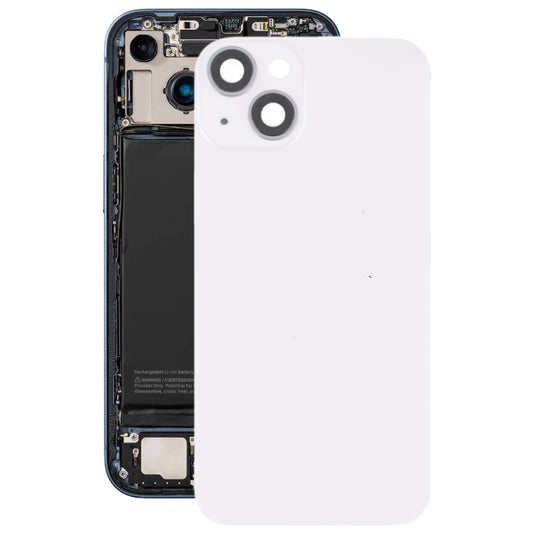 For iPhone 14 Glass Battery Back Cover with Flash Bracket + Wireless Charging Module(White) - Back Cover by PMC Jewellery | Online Shopping South Africa | PMC Jewellery | Buy Now Pay Later Mobicred