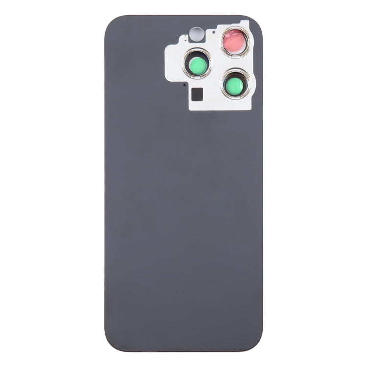 For iPhone 15 Pro Glass Battery Back Cover with Camera Lens Cover(Black) - Back Cover by PMC Jewellery | Online Shopping South Africa | PMC Jewellery