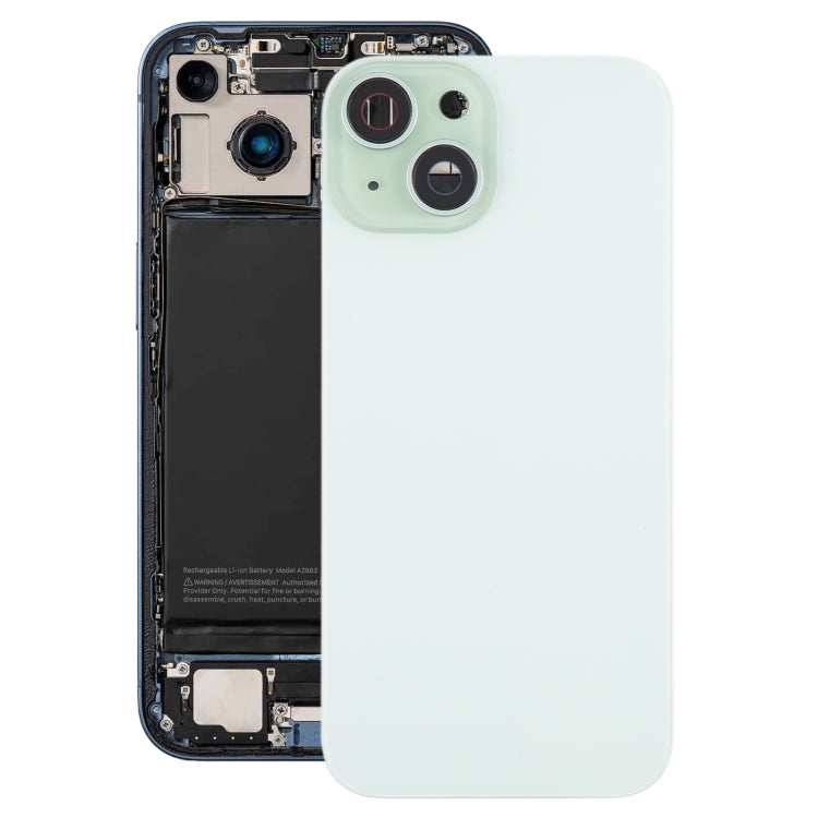 For iPhone 15 Plus Battery Back Cover with Camera Lens Cover + MagSafe Magnet(Green) - Back Cover by PMC TechLife | Online Shopping South Africa | PMC TechLife | Buy Now Pay Later Mobicred