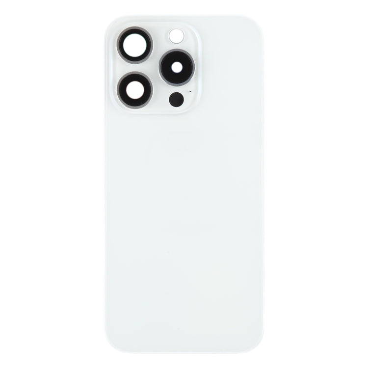 For iPhone 15 Pro Battery Back Cover with Camera Lens Cover + MagSafe Magnet(White) - Back Cover by PMC TechLife | Online Shopping South Africa | PMC TechLife | Buy Now Pay Later Mobicred