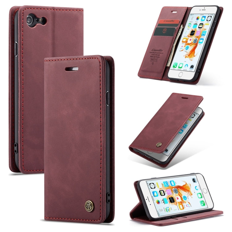 CaseMe-013 Multifunctional Retro Frosted Horizontal Flip Leather Case for iPhone 6 / 6s, with Card Slot & Holder & Wallet(Wine Red) - More iPhone Cases by CaseMe | Online Shopping South Africa | PMC Jewellery | Buy Now Pay Later Mobicred