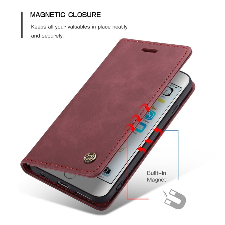 CaseMe-013 Multifunctional Retro Frosted Horizontal Flip Leather Case for iPhone 6 / 6s, with Card Slot & Holder & Wallet(Wine Red) - More iPhone Cases by CaseMe | Online Shopping South Africa | PMC Jewellery | Buy Now Pay Later Mobicred