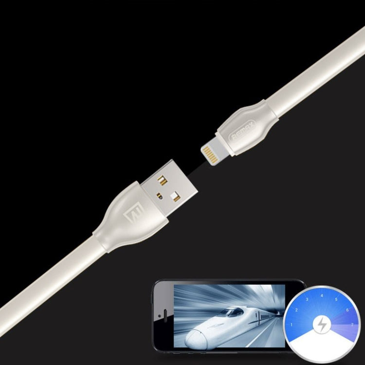 REMAX RC-035i Laser Series 1m 2.1A 8 Pin to USB Data Sync Charger Cable with LED Indicator(White) - Normal Style Cable by REMAX | Online Shopping South Africa | PMC Jewellery | Buy Now Pay Later Mobicred