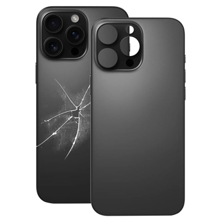 For iPhone 16 Pro Max Easy Replacement Big Camera Hole Glass Back Battery Cover(Black) -  by PMC Jewellery | Online Shopping South Africa | PMC Jewellery | Buy Now Pay Later Mobicred