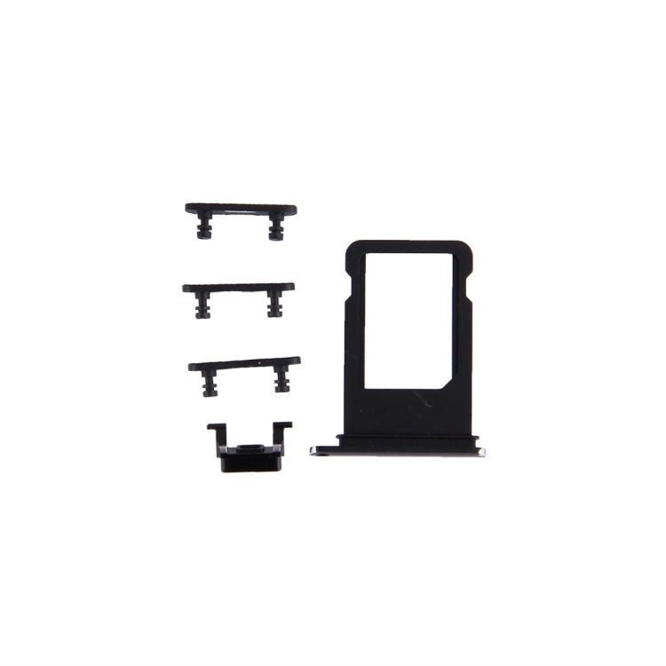 Card Tray + Volume Control Key + Power Button + Mute Switch Vibrator Key for iPhone 7(Black) - iPhone 7 Parts by PMc TechLife | Online Shopping South Africa | PMc TechLife | Buy Now Pay Later Mobicred