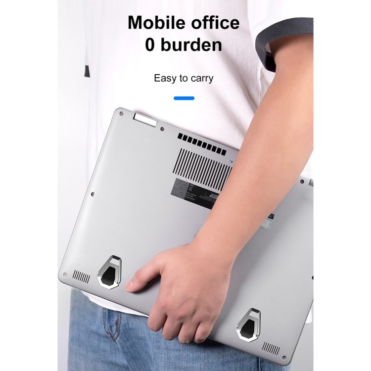 20 PCS R-JUST BJ01 Universal Stickable Shield Shape Laptop Foldable Stand(Silver) - free shipping - PMC TechLife - Order now!