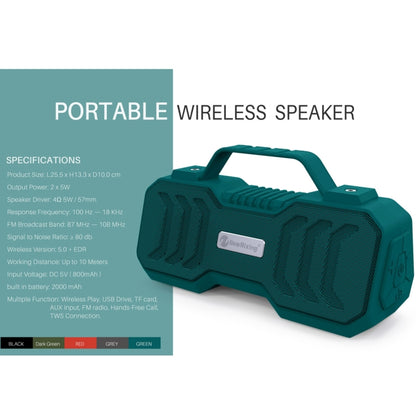 NewRixing NR-4500 Portable Wireless Bluetooth Stereo Speaker Support TWS / FM Function Speaker (Grey) - Desktop Speaker by NewRixing | Online Shopping South Africa | PMC Jewellery | Buy Now Pay Later Mobicred