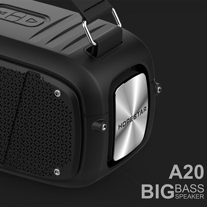 HOPESTAR A20 Pro TWS Portable Outdoor Waterproof Subwoofer Bluetooth Speaker with Microphone, Support Power Bank & Hands-free Call & U Disk & TF Card & 3.5mm AUX (Black) - Desktop Speaker by HOPESTAR | Online Shopping South Africa | PMC Jewellery | Buy Now Pay Later Mobicred