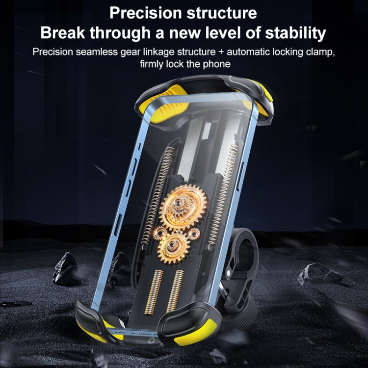 Motorcycle Bicycle Phone Riding Holder Bracket (Yellow) - Holder by PMC TechLife | Online Shopping South Africa | PMC TechLife | Buy Now Pay Later Mobicred