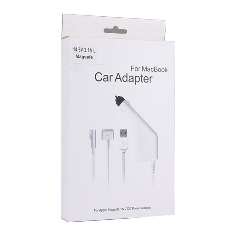 85W 18.5V 4.6A 5 Pin L Style MagSafe 1 Car Charger with 1 USB Port for Apple Macbook A1150 / A1151 / A1172 / A1184 / A1211 / A1370 , Length: 1.7m - Cable & Adapter by PMC Jewellery | Online Shopping South Africa | PMC Jewellery | Buy Now Pay Later Mobicred
