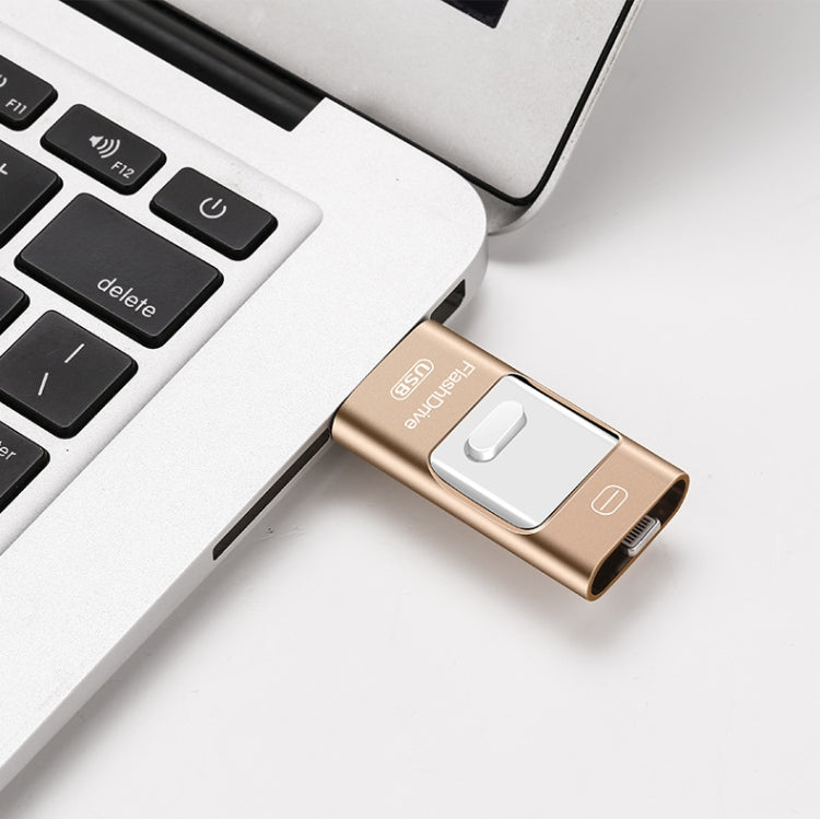 32GB USB 3.0 + 8 Pin + Mirco USB Android iPhone Computer Dual-use Metal Flash Drive (Rose Gold) - U Disk & Card Reader by PMC Jewellery | Online Shopping South Africa | PMC Jewellery | Buy Now Pay Later Mobicred