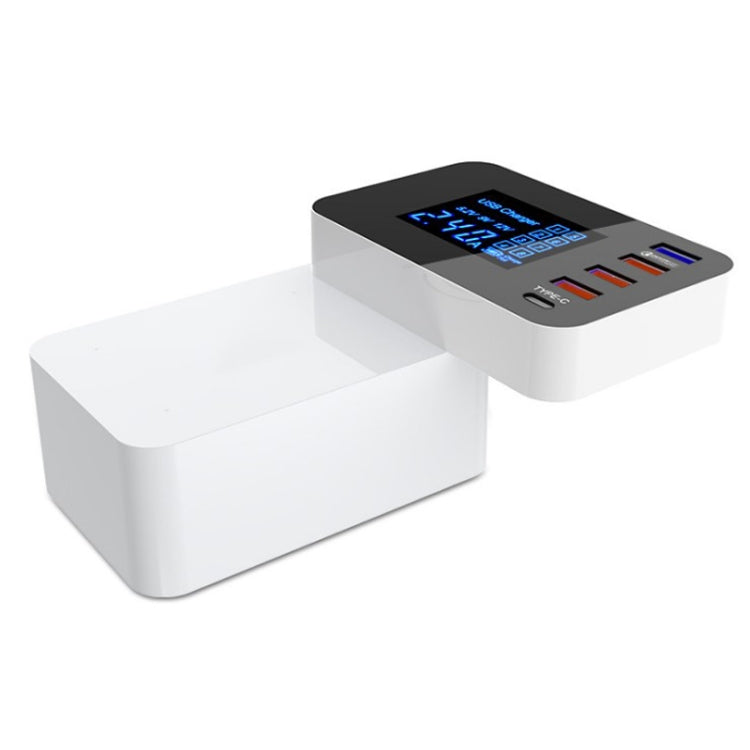 CDA33Q 40W QC 3.0 USB + 3 USB Ports + USB-C / Type-C Ports Multi-function Charger with LED Display, AU Plug - Multifunction Charger by PMC Jewellery | Online Shopping South Africa | PMC Jewellery | Buy Now Pay Later Mobicred