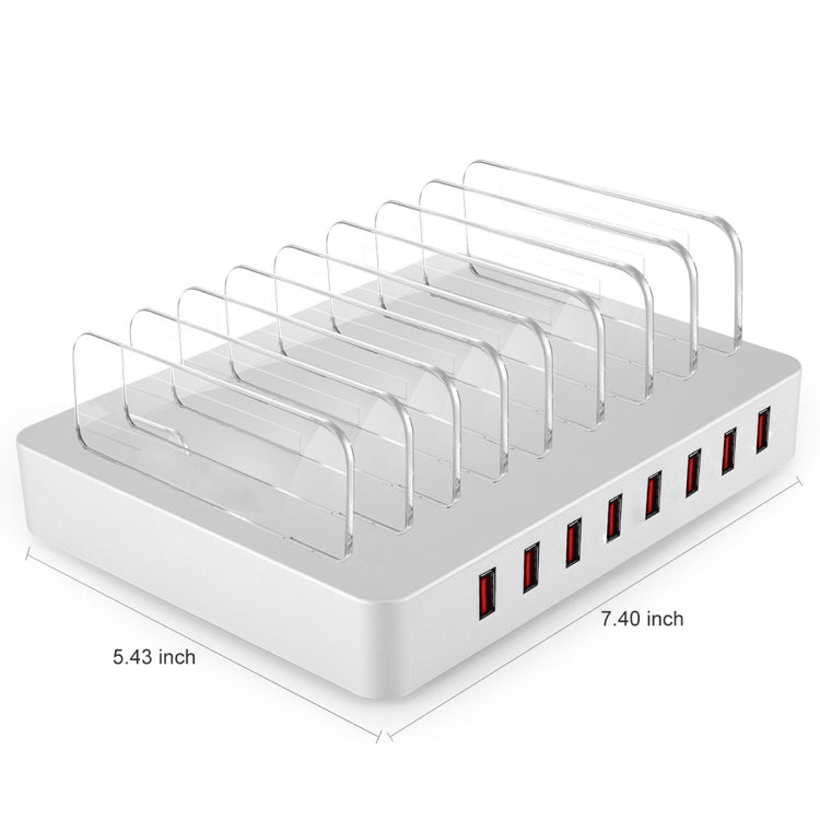 X6 96W 2.4A 8 USB Ports Smart Charger with Detachable Bezel, US Plug(White) - Multifunction Charger by PMC Jewellery | Online Shopping South Africa | PMC Jewellery | Buy Now Pay Later Mobicred