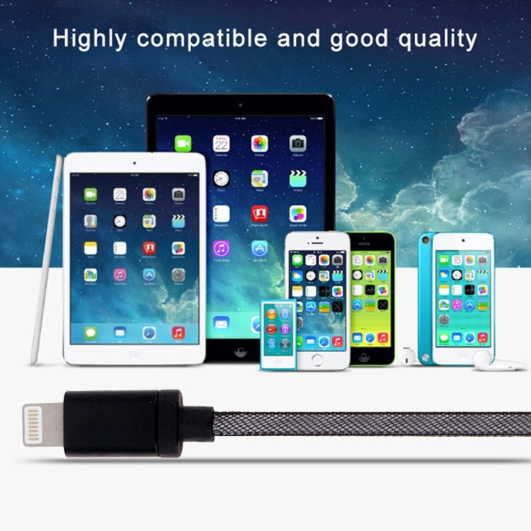 1m Net Style Metal Head 8 Pin to USB Data / Charger Cable(Blue) - free shipping - PMC Jewellery - Order now!