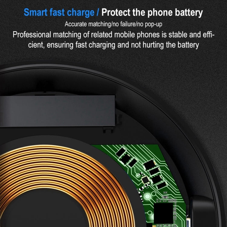 964 10W Lightweight Portable Smart Wireless Charger(Black) - Wireless Charger by PMC Jewellery | Online Shopping South Africa | PMC Jewellery | Buy Now Pay Later Mobicred