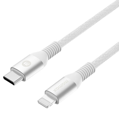 MOMAX DL51D Type-C / USB-C to 8 Pin PD Braided Fast Charging Cable, Length: 1.2m (White) - Normal Style Cable by MOMAX | Online Shopping South Africa | PMC Jewellery | Buy Now Pay Later Mobicred