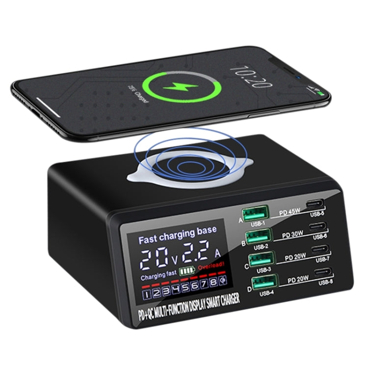 X9D 110W Multi-ports Smart Charger Station + Wireless Charger AC100-240V, EU Plug (Black) - Multifunction Charger by PMC Jewellery | Online Shopping South Africa | PMC Jewellery | Buy Now Pay Later Mobicred