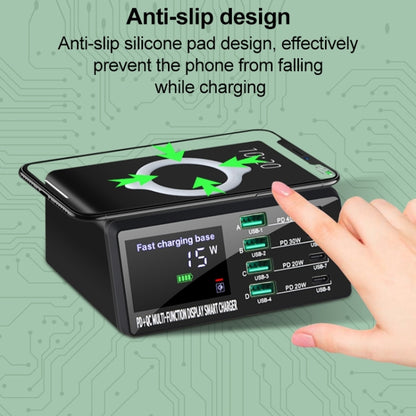 X9D 110W Multi-ports Smart Charger Station + Wireless Charger AC100-240V, EU Plug (Black) - Multifunction Charger by PMC Jewellery | Online Shopping South Africa | PMC Jewellery | Buy Now Pay Later Mobicred