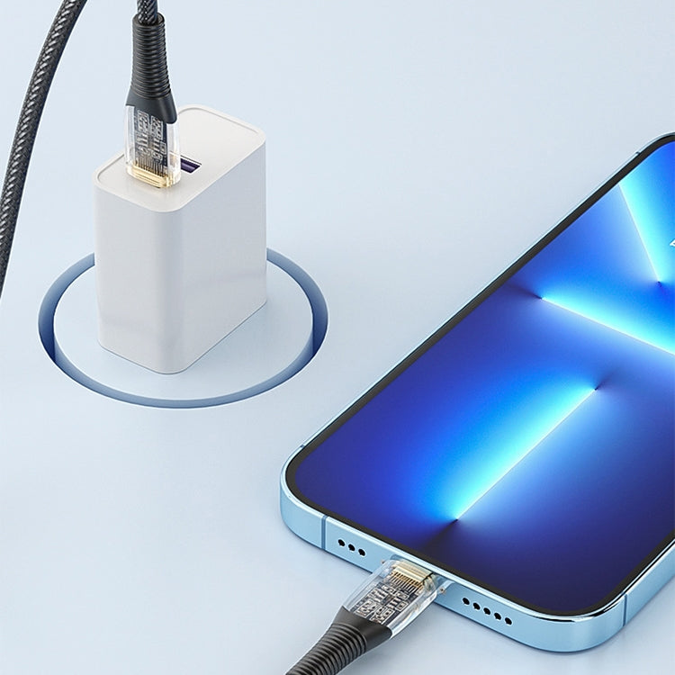 Mutural Li-CC010 1.2m PD20W Transparent USB-C / Type-C to 8 Pin Charging Data Cable - 2 in 1 Cable by Mutural | Online Shopping South Africa | PMC Jewellery | Buy Now Pay Later Mobicred