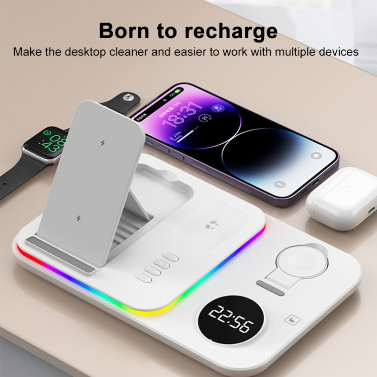 30W 4 in 1 Multifunctional Wireless Charger (White) - Wireless Charger by PMC Jewellery | Online Shopping South Africa | PMC Jewellery | Buy Now Pay Later Mobicred