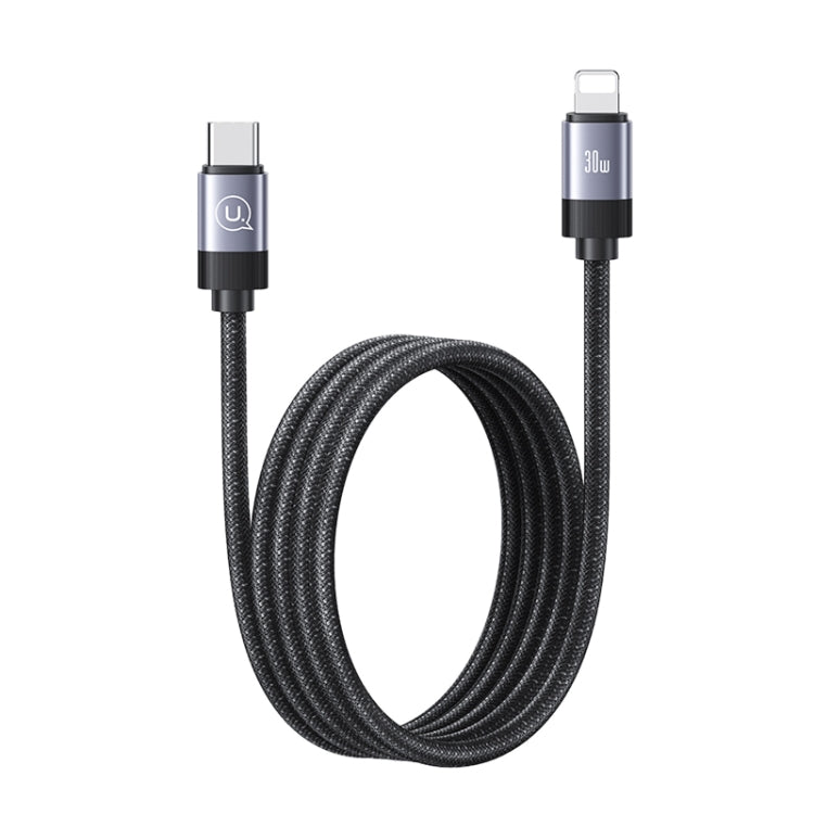 USAMS US-SJ705 Type-C to 8 Pin 30W Fast Charge Magnetic Data Cable, Length: 1m (Tarnish) - 2 in 1 Cable by USAMS | Online Shopping South Africa | PMC Jewellery | Buy Now Pay Later Mobicred