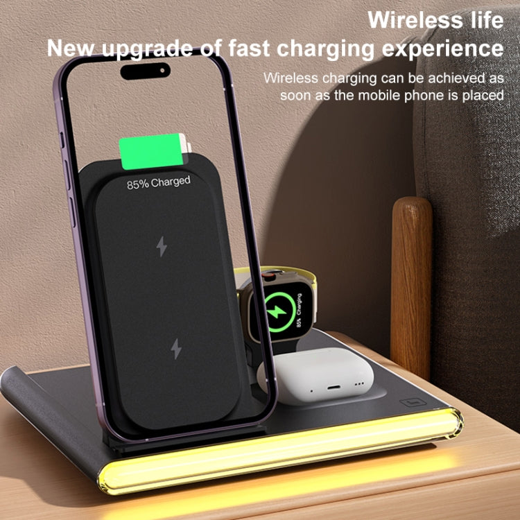 C27 15W 4 in 1 Foldable Magnetic Wireless Charger with Ambient Light (Black) - Wireless Charger by PMC Jewellery | Online Shopping South Africa | PMC Jewellery | Buy Now Pay Later Mobicred