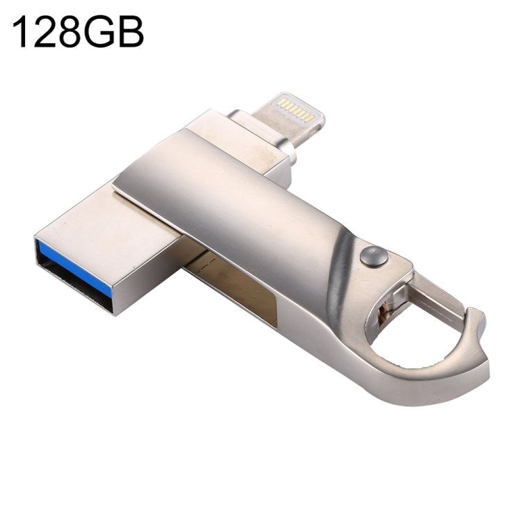 RQW-10F 2 in 1 USB 2.0 & 8 Pin 128GB Keychain Flash Drive - U Disk & Card Reader by PMC Jewellery | Online Shopping South Africa | PMC Jewellery | Buy Now Pay Later Mobicred