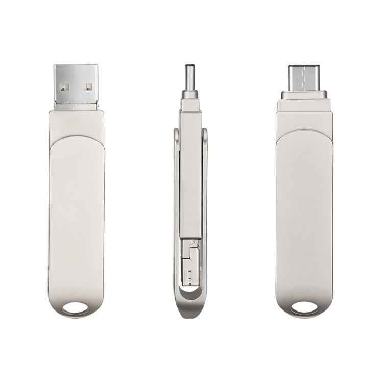 RQW-10X 3 in 1 USB 2.0 & 8 Pin & USB-C / Type-C 32GB Flash Drive, for iPhone & iPad & iPod & Most Android Smartphones & PC Computer - U Disk & Card Reader by PMC Jewellery | Online Shopping South Africa | PMC Jewellery | Buy Now Pay Later Mobicred