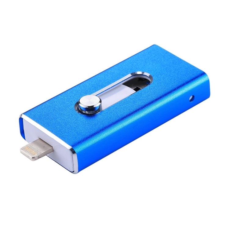 RQW-02  3 in 1 USB 2.0 & 8 Pin & Micro USB 16GB Flash Drive(Blue) - free shipping - PMC Jewellery - Order now!