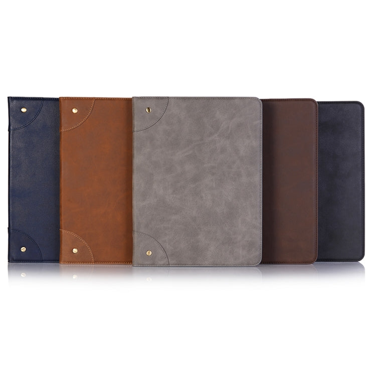 Retro Book Style Horizontal Flip PU Leather Case for iPad Air 13 2024 / iPad Pro 12.9 inch (2018), with Holder & Card Slots & Wallet (Grey) - iPad Pro 12.9 (2018) Cases by PMC Jewellery | Online Shopping South Africa | PMC Jewellery | Buy Now Pay Later Mobicred