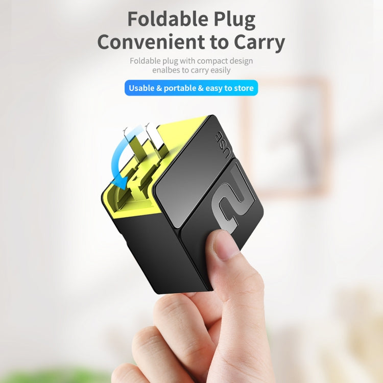 ROCK RWC-0440 18W QC4.0 / QC3.0 / FCP Dual USB + PPS / PD3.0 / PD2.0 / FCP Dual USB-C / Type-C Interface Travel Charger with Foldable Plug, Chinese Plug(Black) - USB Charger by ROCK | Online Shopping South Africa | PMC Jewellery | Buy Now Pay Later Mobicred