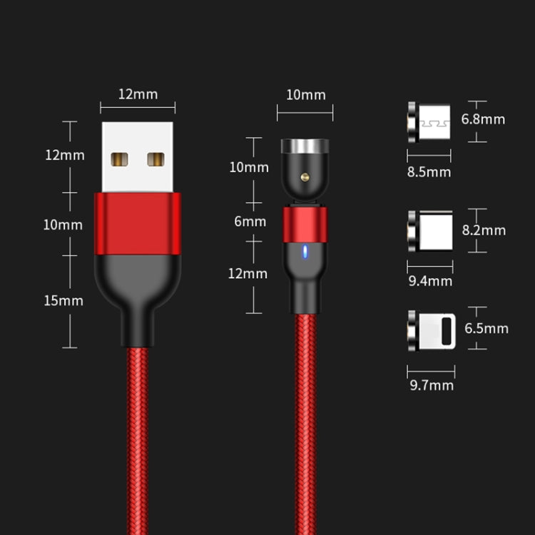 2m 2A Output 3 in 1 USB to 8 Pin + USB-C / Type-C + Micro USB Nylon Braided Rotate Magnetic Charging Cable (Purple) - Charging Cable & Head by PMC Jewellery | Online Shopping South Africa | PMC Jewellery | Buy Now Pay Later Mobicred