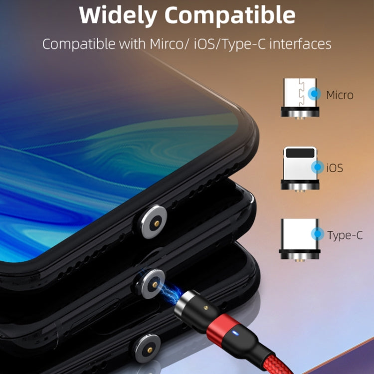 1m 2A Output 3 in 1 USB to 8 Pin + USB-C / Type-C + Micro USB Nylon Braided Rotate Magnetic Charging Cable (Purple) - Charging Cable & Head by PMC Jewellery | Online Shopping South Africa | PMC Jewellery | Buy Now Pay Later Mobicred