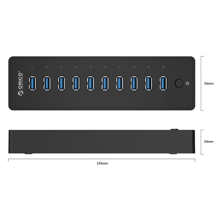 ORICO P10-U3-V1 10 USB 3.0 Ports HUB, Specification: US Plug - USB HUB by PMC Jewellery | Online Shopping South Africa | PMC Jewellery | Buy Now Pay Later Mobicred