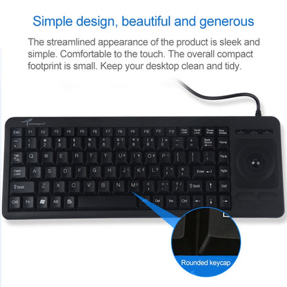 DS-8900 USB Interface Prevent Water Splashing Laser Engraving Character One-piece Wired Trackball Keyboard, Length: 1.5m - Wired Keyboard by PMC Jewellery | Online Shopping South Africa | PMC Jewellery | Buy Now Pay Later Mobicred