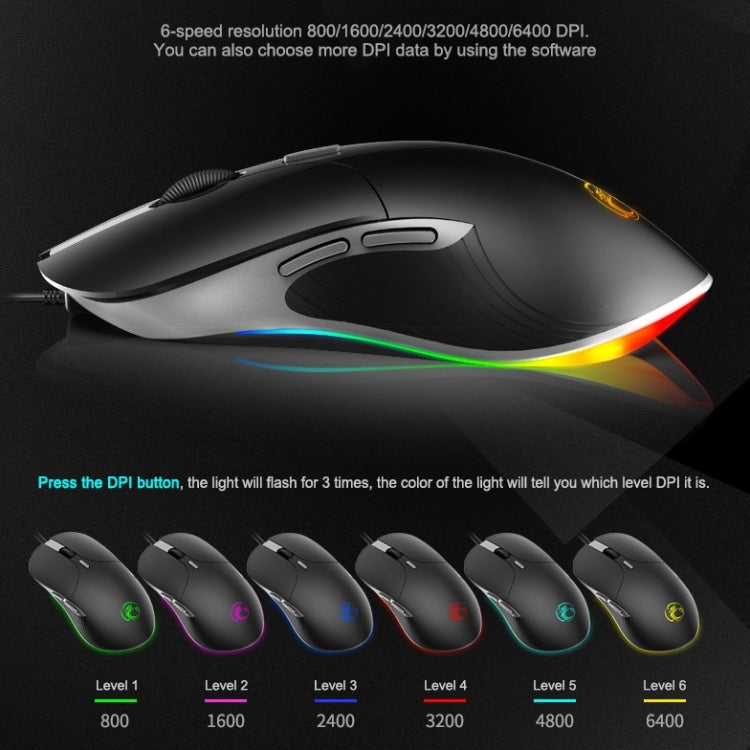 iMICE X6 Wired Mouse  6-button Colorful RGB Gaming Mouse(Black) - free shipping - PMC Jewellery - Order now!