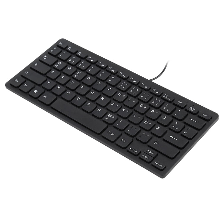 TT-A01 Ultra-thin Design Mini Wired Keyboard, German Version (Black) - Wired Keyboard by PMC TechLife | Online Shopping South Africa | PMC TechLife | Buy Now Pay Later Mobicred