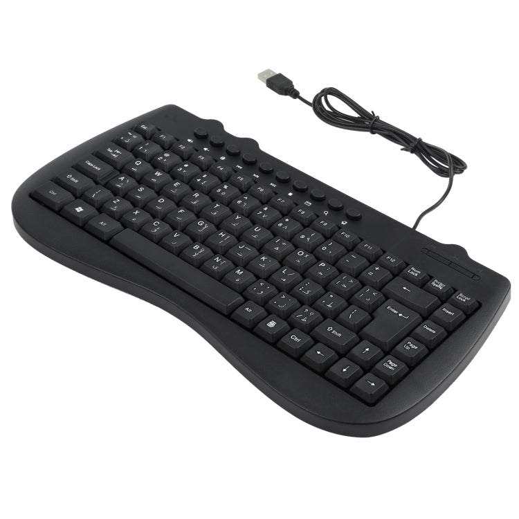 KB-301B Multimedia Notebook Mini Wired Keyboard, Arabic Version (Black) - Wired Keyboard by PMC TechLife | Online Shopping South Africa | PMC TechLife