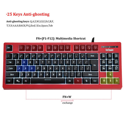 PK-870 USB Port RGB Lighting Mechanical Gaming Wired Keyboard (Black) - Wired Keyboard by PMC Jewellery | Online Shopping South Africa | PMC Jewellery | Buy Now Pay Later Mobicred