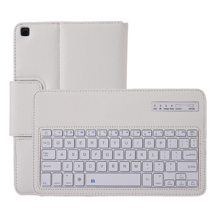 SA510 Detachable Bluetooth Keyboard + Litchi Texture PU Leather Tablet Case with Holder for Galaxy Tab A 10.1 (2019) T510/T515 (White) - Samsung Keyboard by PMC Jewellery | Online Shopping South Africa | PMC Jewellery